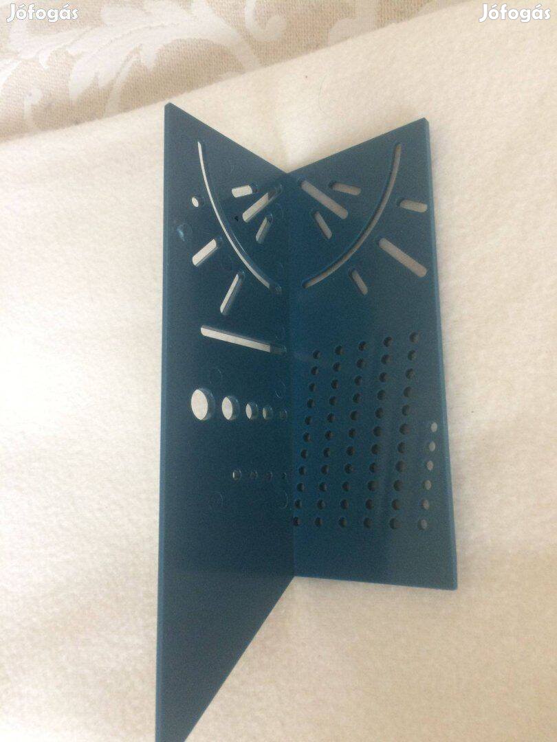 Asztalos vonalzó és szögmérő, 3D, 45 és 90 fok