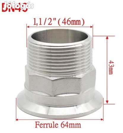 Átalakító 6/4" KŰlső menet-2" Tri-Clamp  (3736)