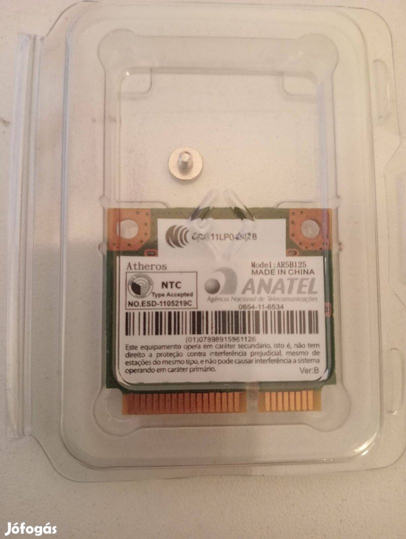 Atheros WiFi kártya laptopba mini PCI-E 802.11b/g/n