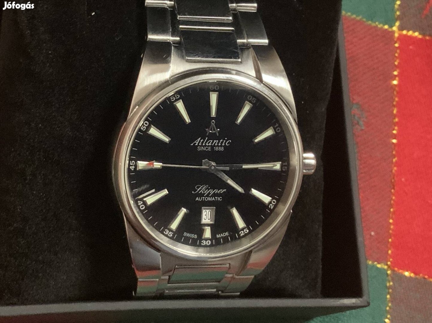 Atlantic Skipper Automatic 42 mm Zafír üveges Full nemes acél Óra 