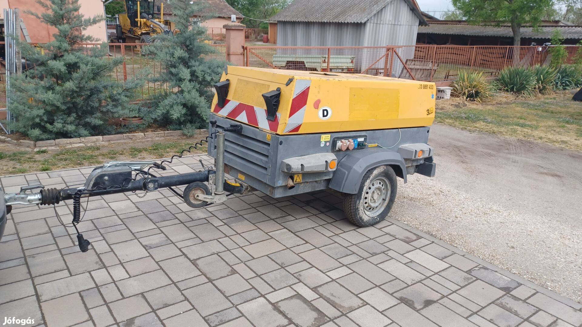 Atlas Copco Xas67DDG kompresszor + 6 KW-os aggregátor