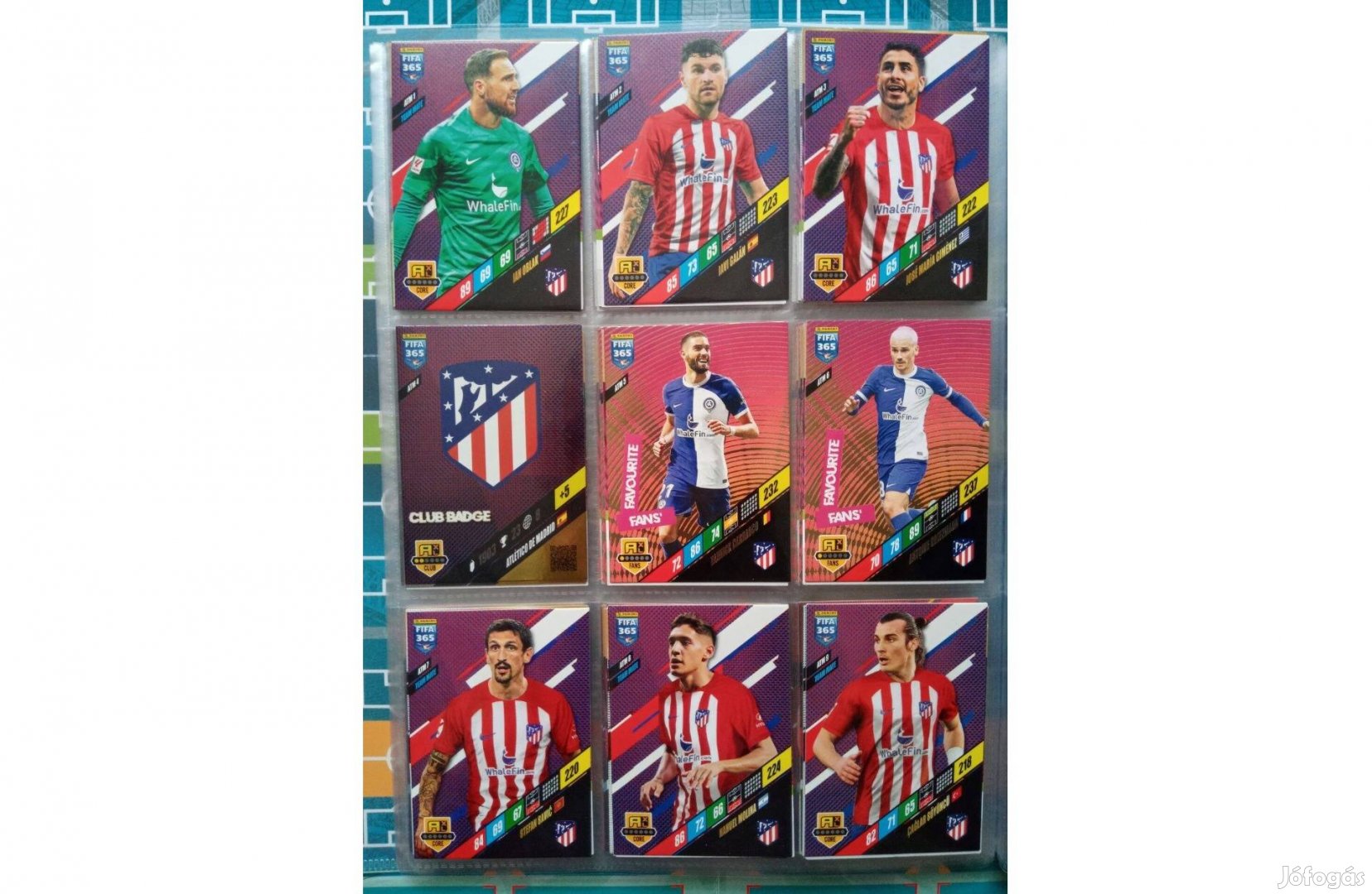 Atlético Madrid Teljes sor Fifa 365 2024 focis kártya