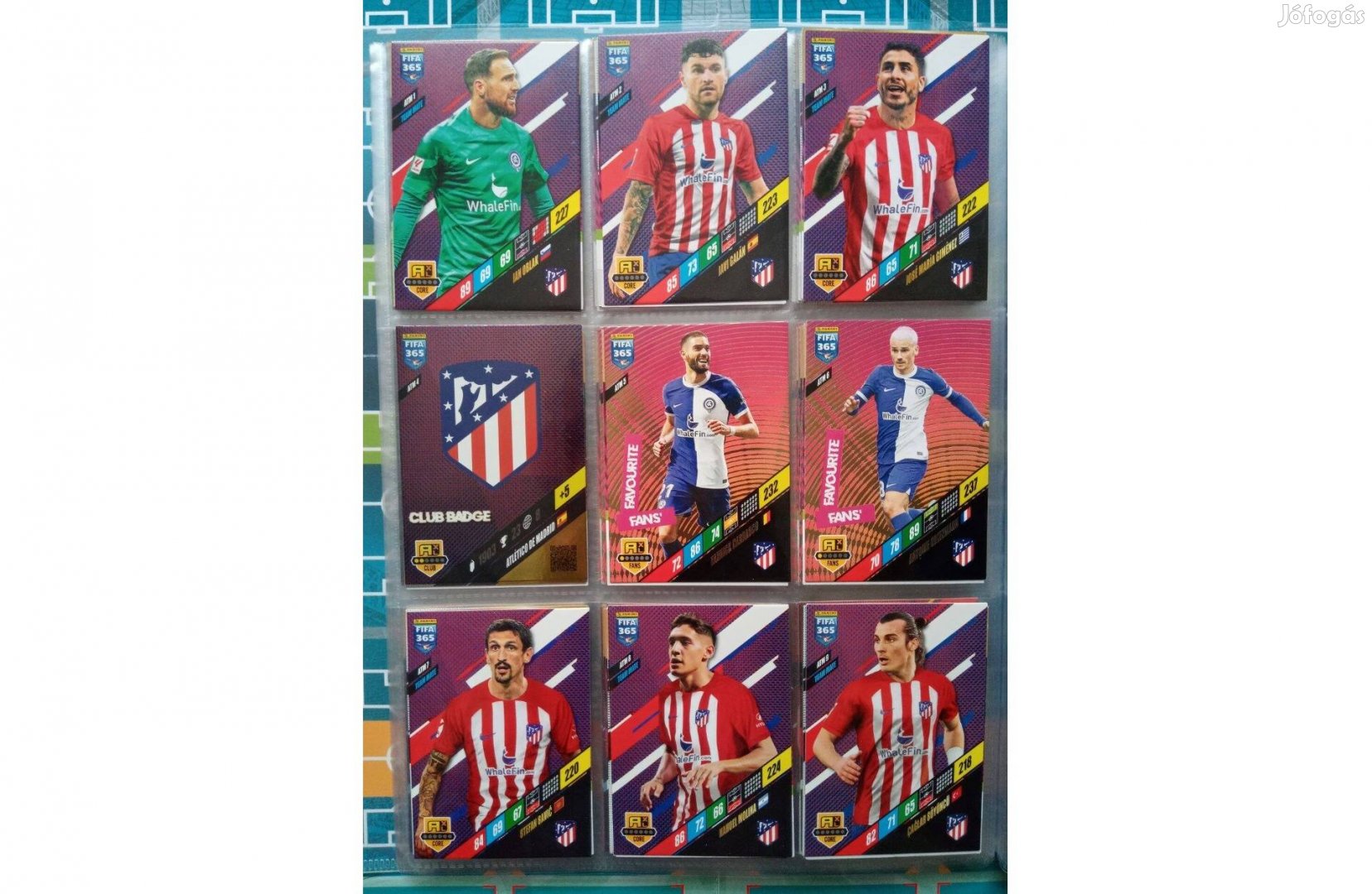 Atlético Madrid Teljes sor Panini Fifa 365 2024 focis kártya