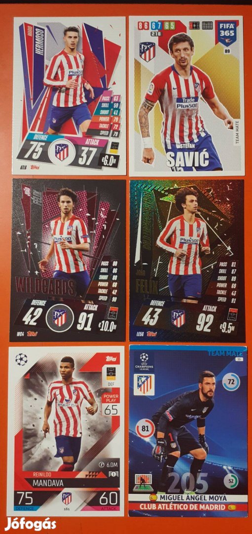 Atletico Madrid Topps focis kártyák