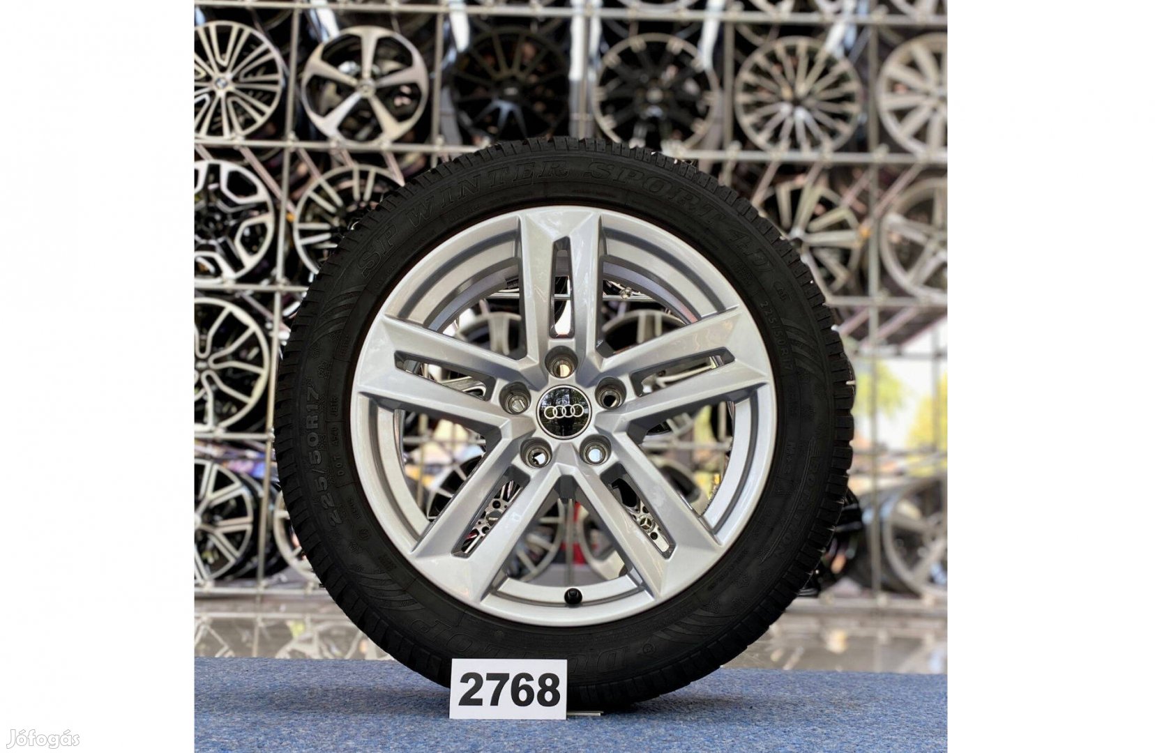 Audi 17 gyári alufelni, 5x112, felni, 225/50 téli gumi, A4 (2768)