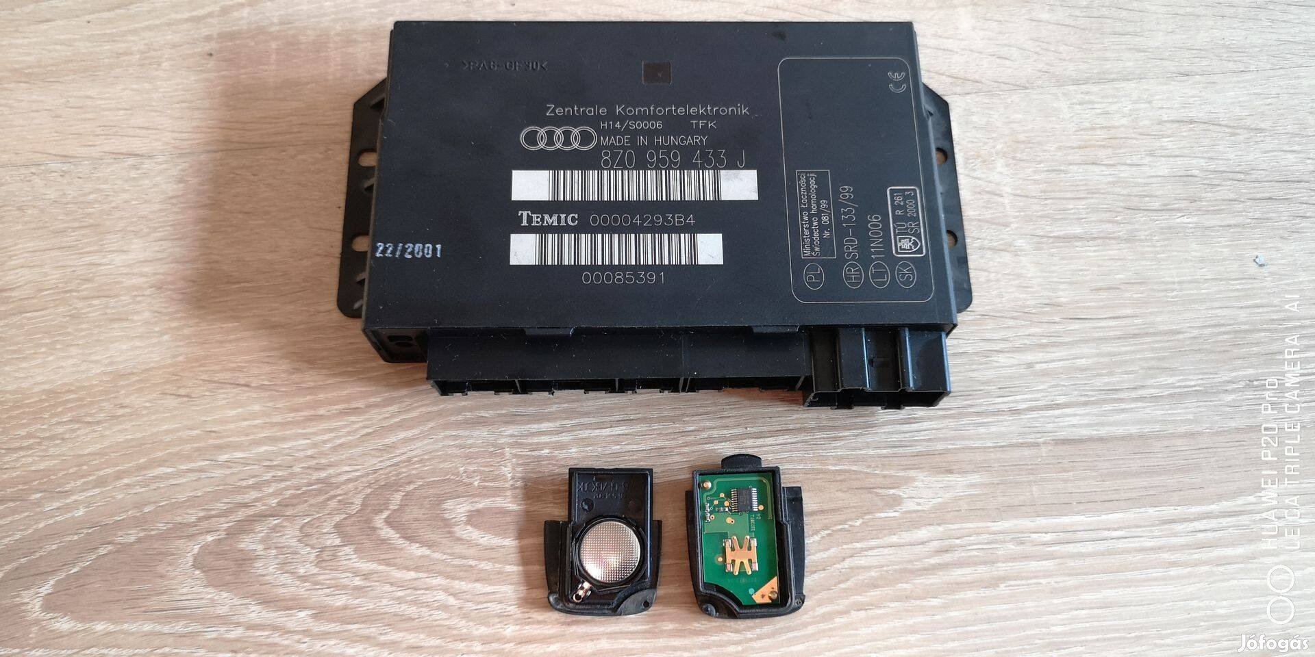 Audi A2 komfort modul + kulcs elektronikával. 8Z0 959 433 J