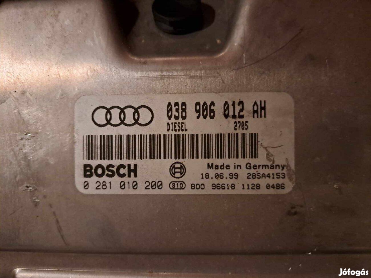 Audi A3 8L 1.9 motorvezérlő 038906 012AH
