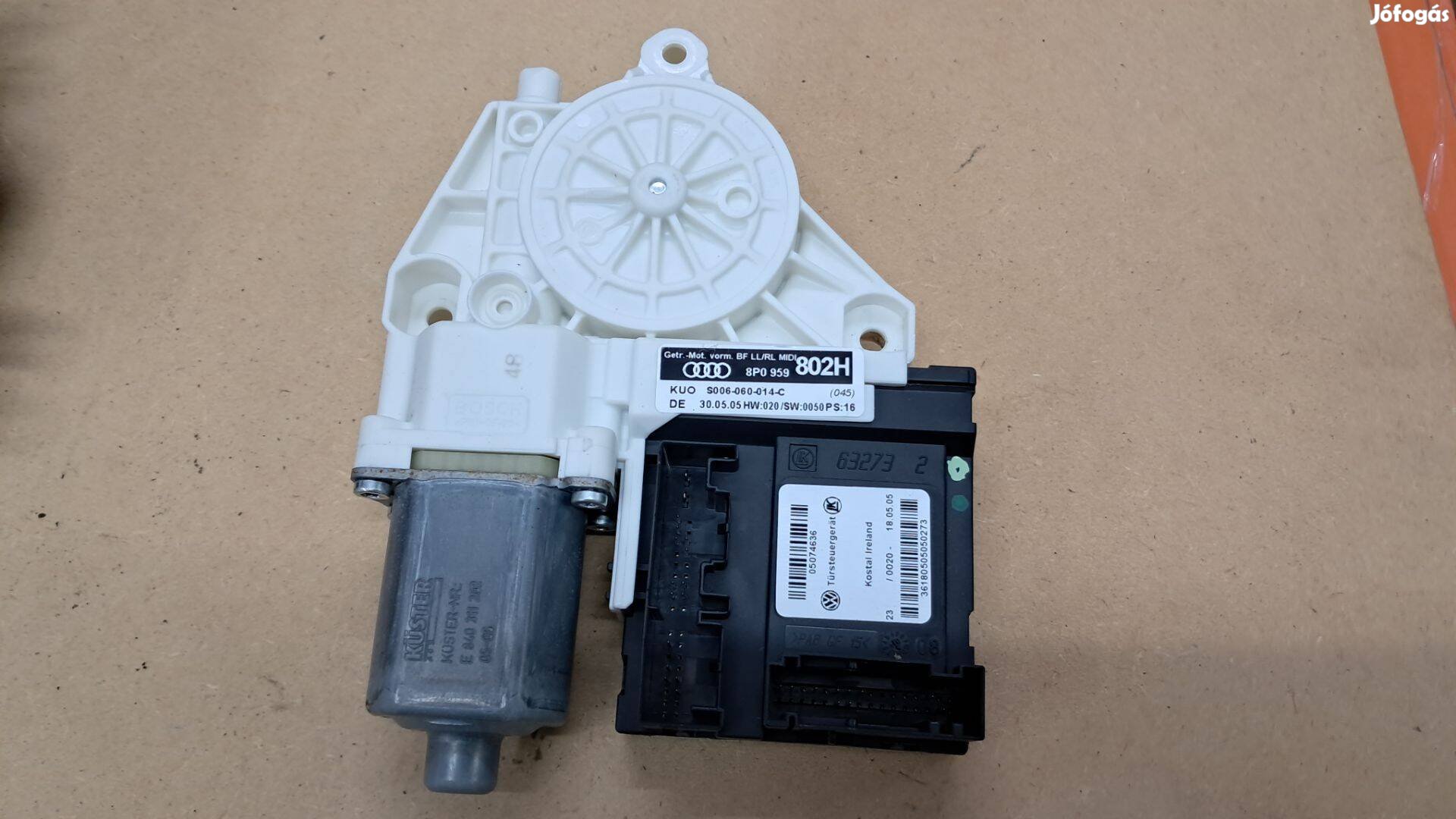 Audi A3 8P jobb ablakemelő motor és elektronika