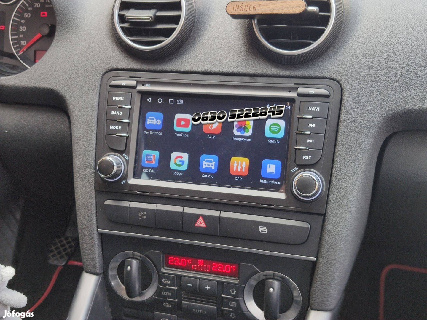 Audi A3 Android Hifi Multimédia 2Din Kijelző Navigáció Rádió Fejegység