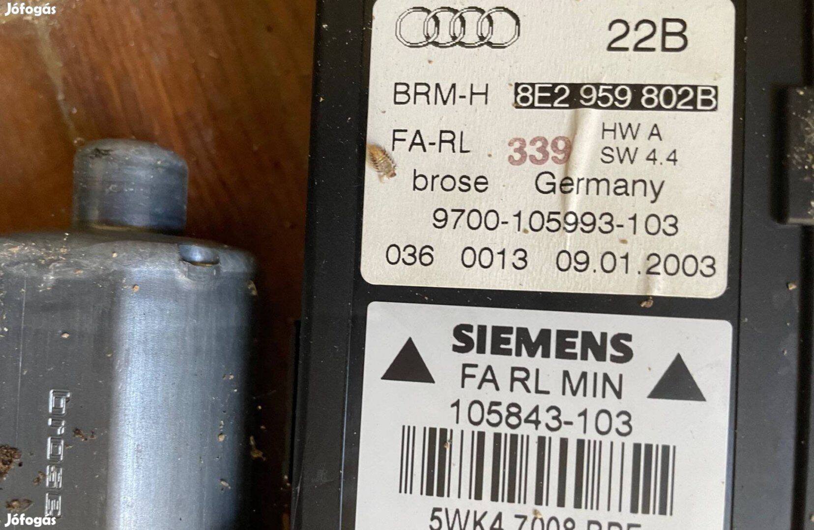 Audi A4 B6 jobb első ablakemelő motor 9700-105993-103