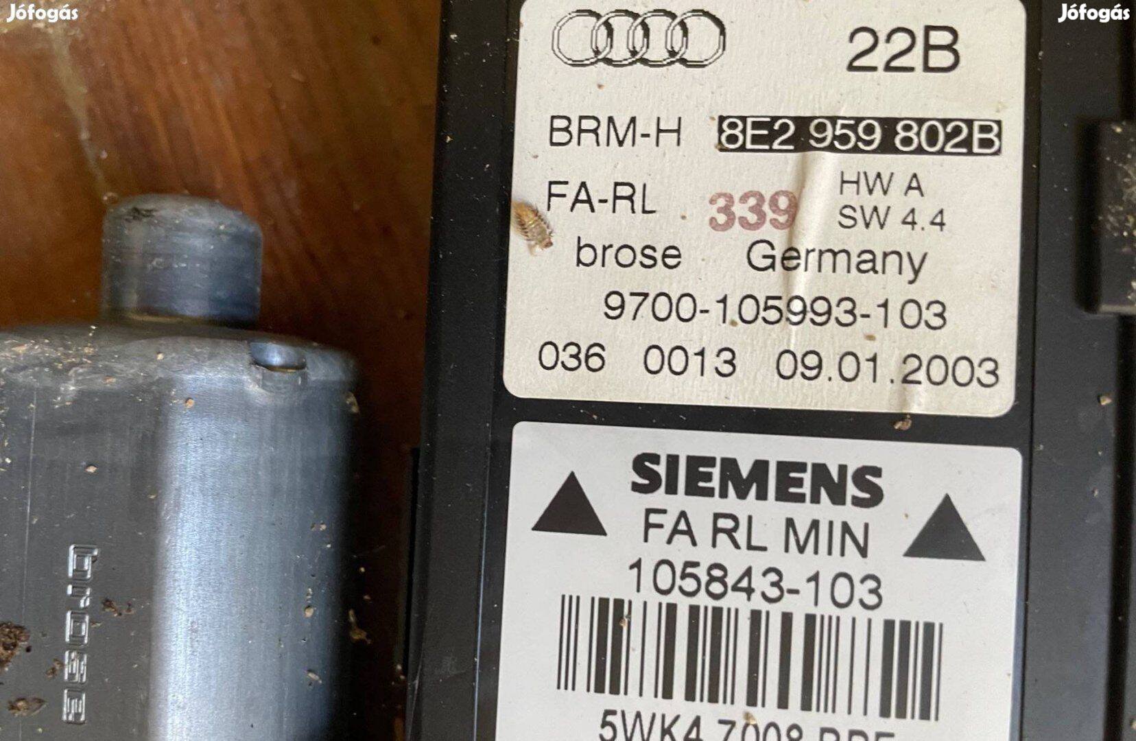 Audi A4 B6 jobb első ablakemelő motor 9700-105993-103