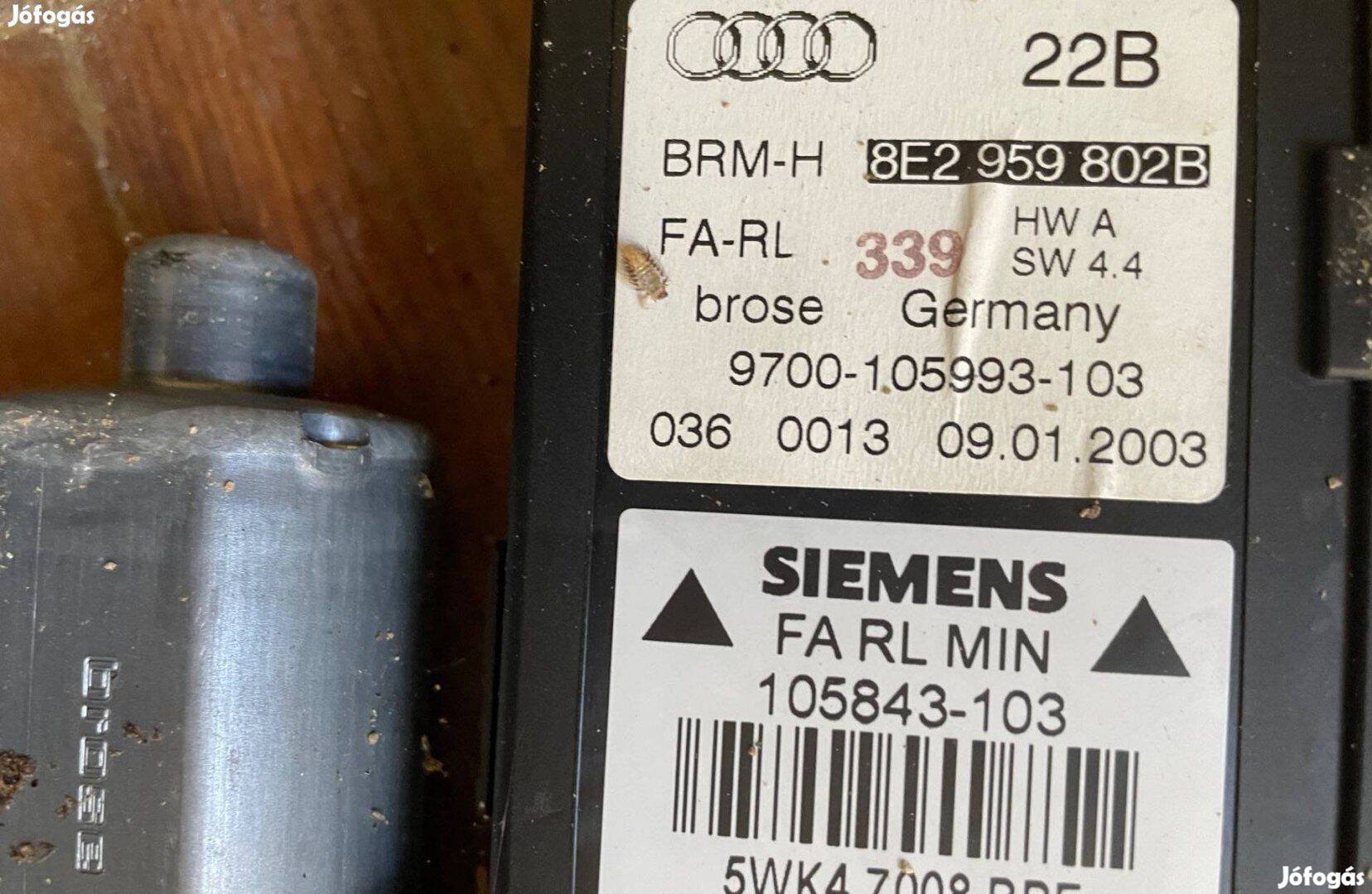 Audi A4 B6 jobb első ablakemelő motor 9700 105993 103 posta megoldható