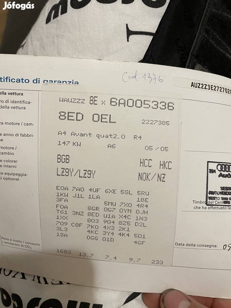Audi A4 b7 Quattro automata váltó HCC!