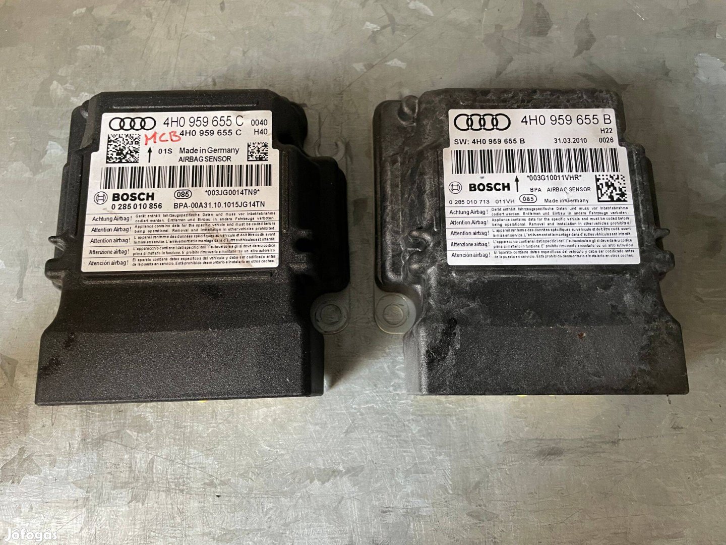 Audi A8 A6 A7 4G 4H D4 Légzsák vezérlő Airbag 4H0959655B 4H0959655C