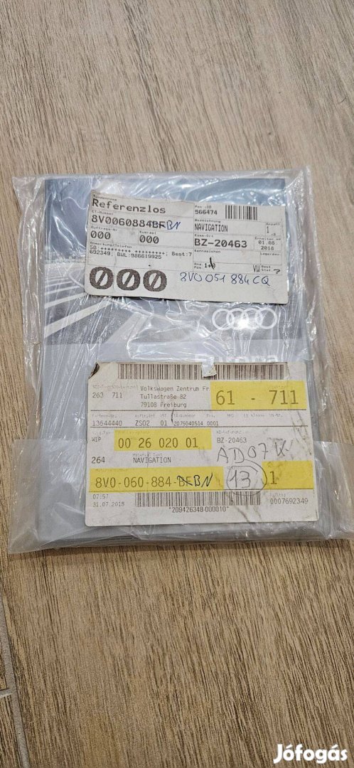 Audi Navigációs Adatbázis SD-kártya 8V0 060 884 BN