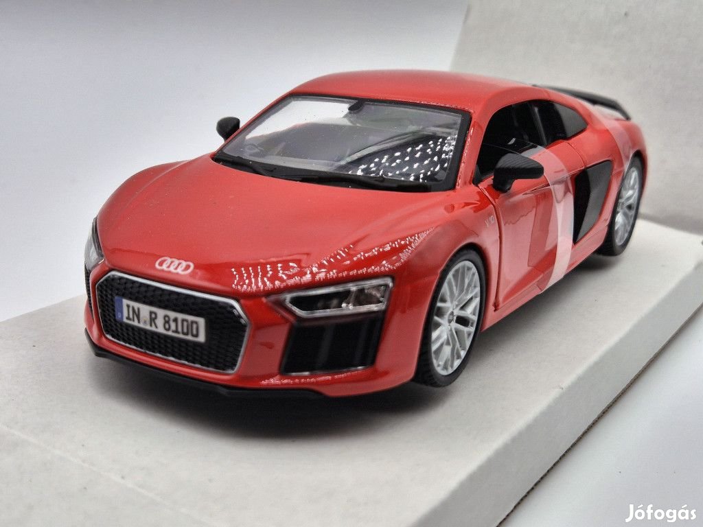 Audi R8 V10 Plus coupe piros (2015) - Maisto - 1:24