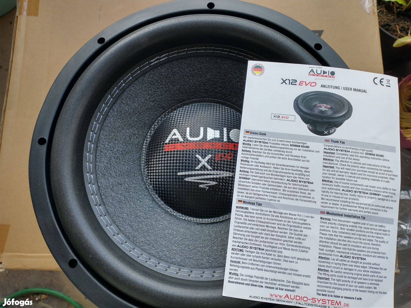 Audio System X 12 Evo mélynyomó, új állapotú