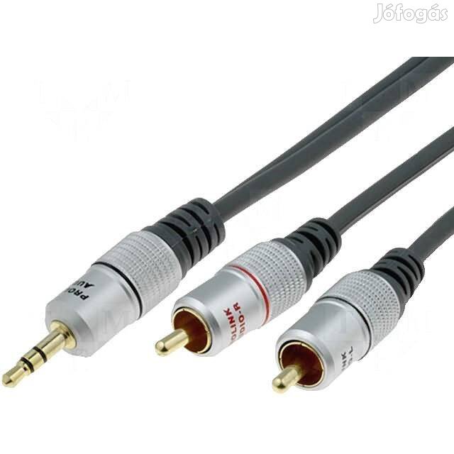 Audio kábel: RCA / Jack - Aranyozott OFC Profi - 3m