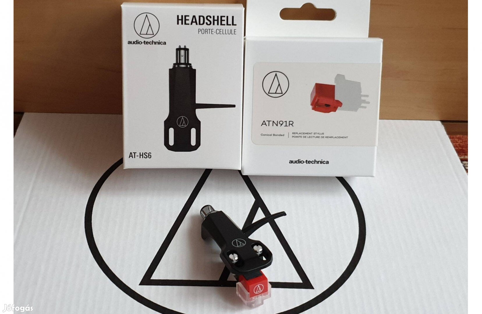 Audio-technica AT91R + HS6BK komplett hangszedő shell tű szett viny Új