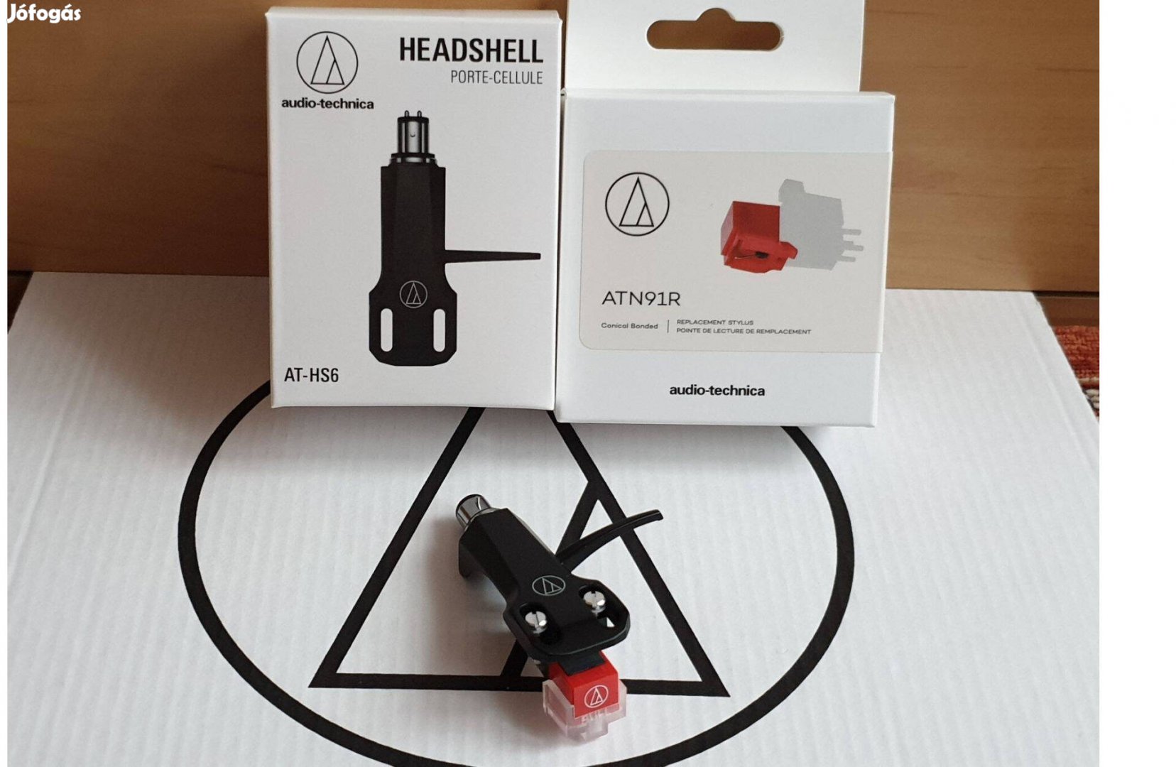 Audio-technica AT91R + HS6BK komplett shell tű hangszedő szett viny Új