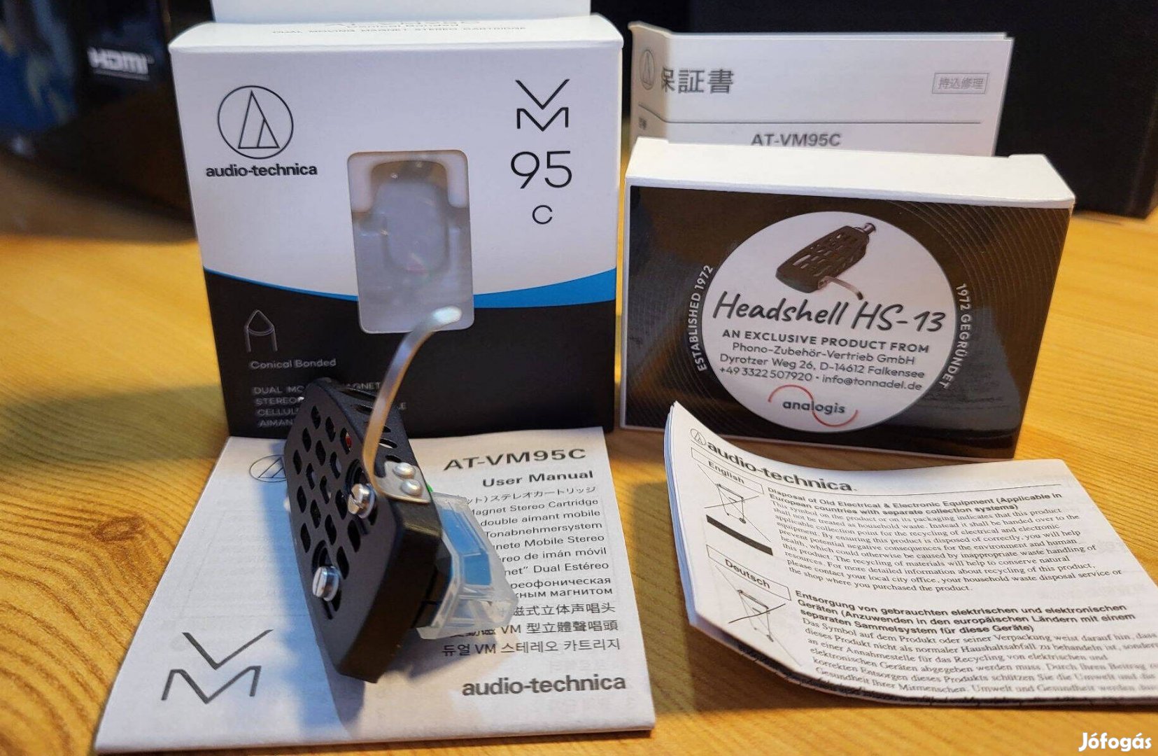 Audio-technica VM95C + HS13 komplett hangszedő lemezjátszó tű szett Új