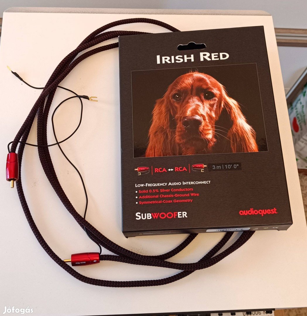 Audioquest Irish Red mélysugárzó subwoofer kábel 3 M