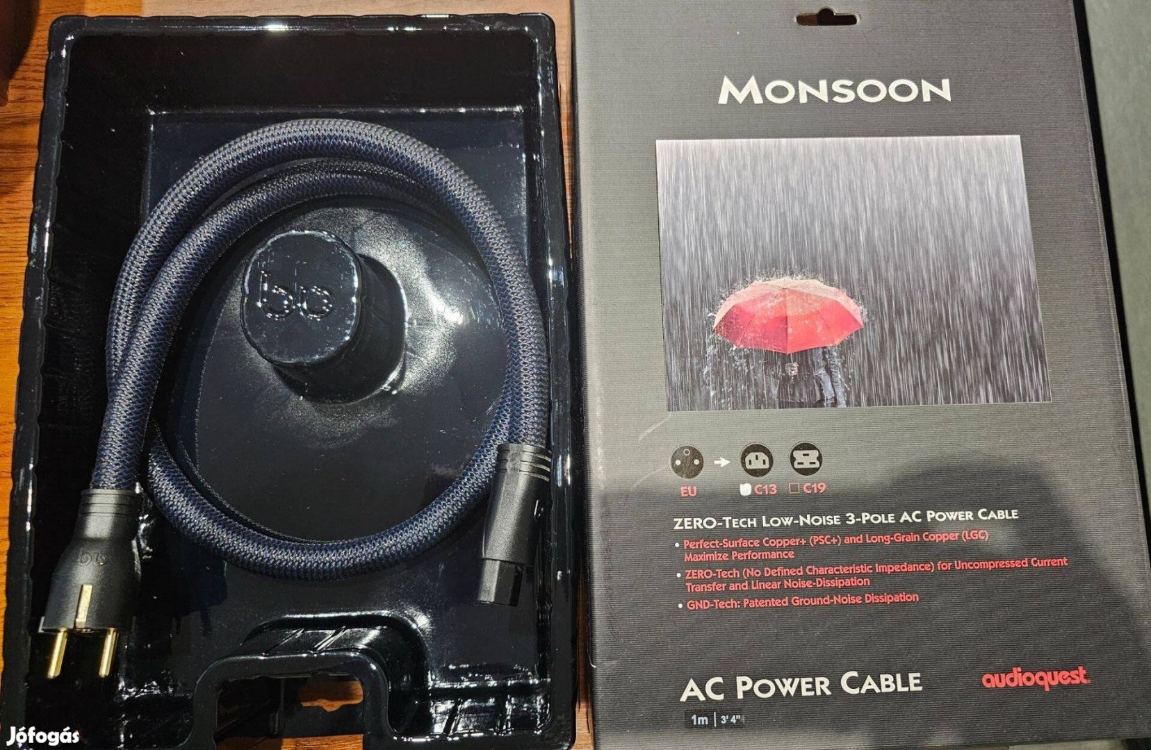 Audioquest Monsoon 1méteres tápkábel