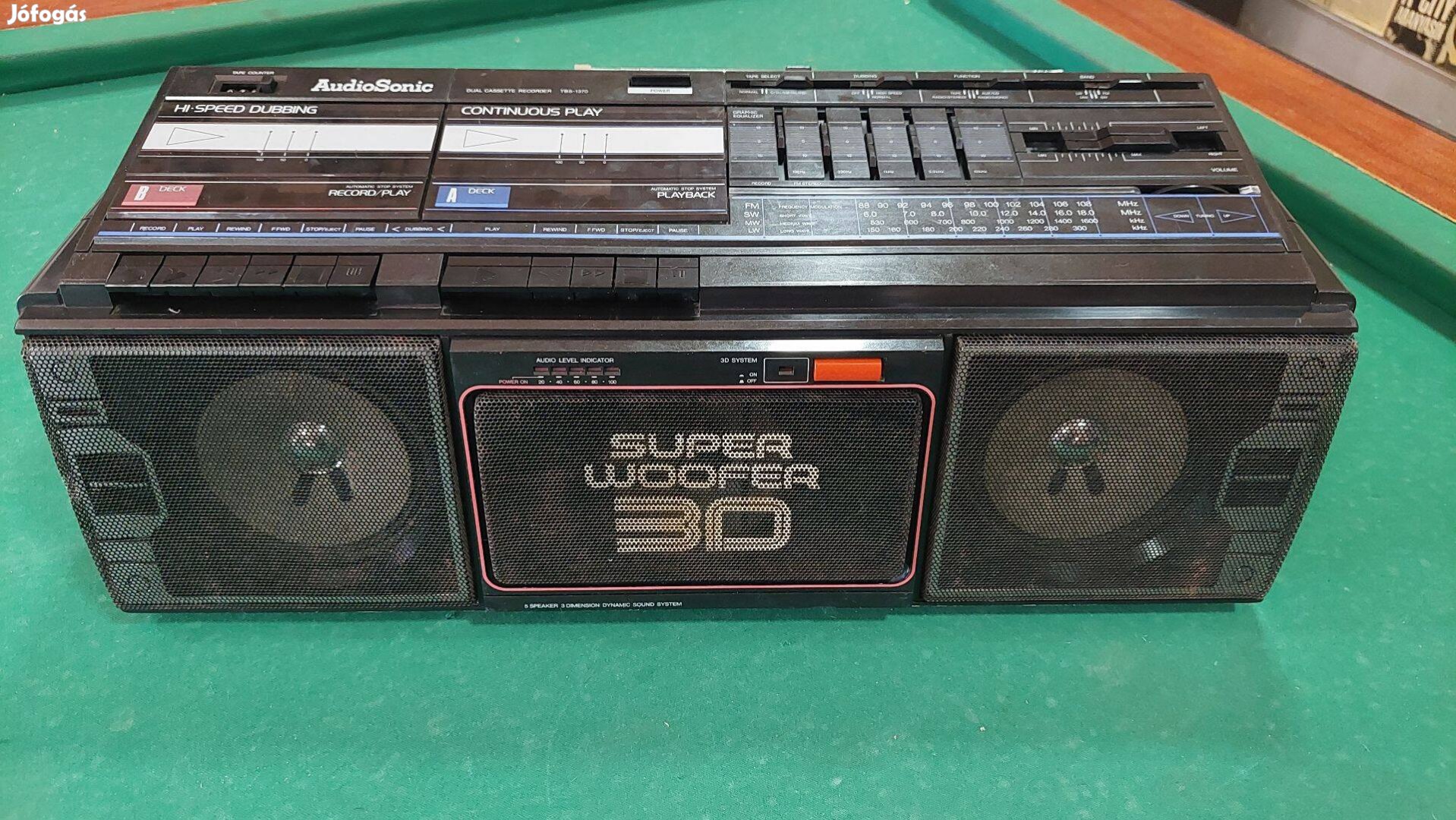 Audiosonic TBS-1370 kétkazettás magnó boombox