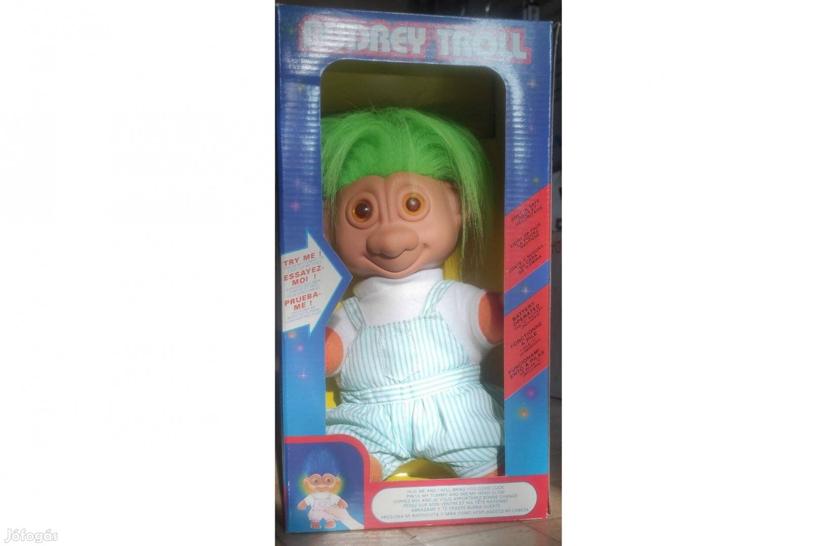 Audrey Troll baba eredeti dobozában kb. 30 cm