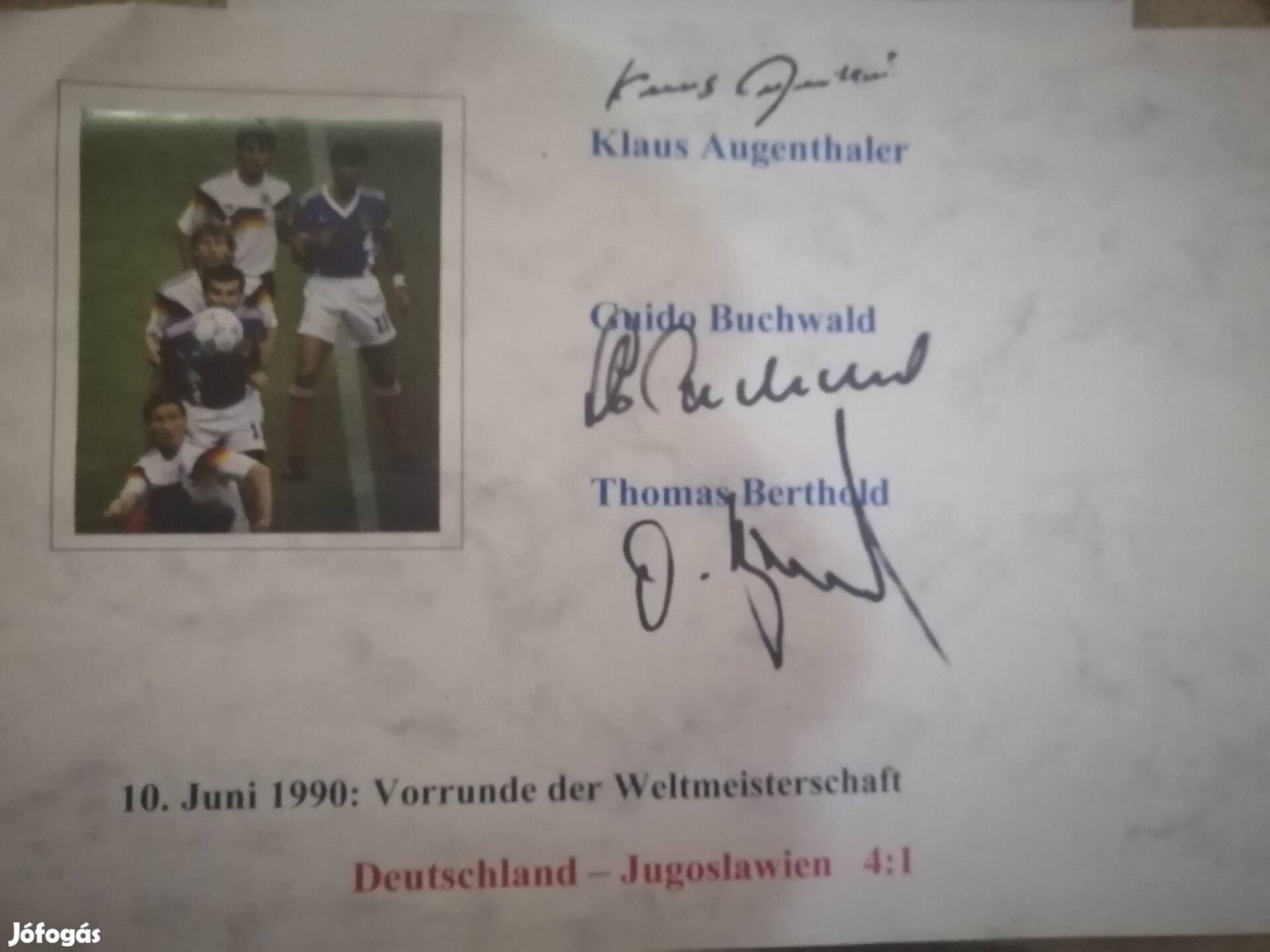 Augenthaler. Buchwald. Bertold autogramm 