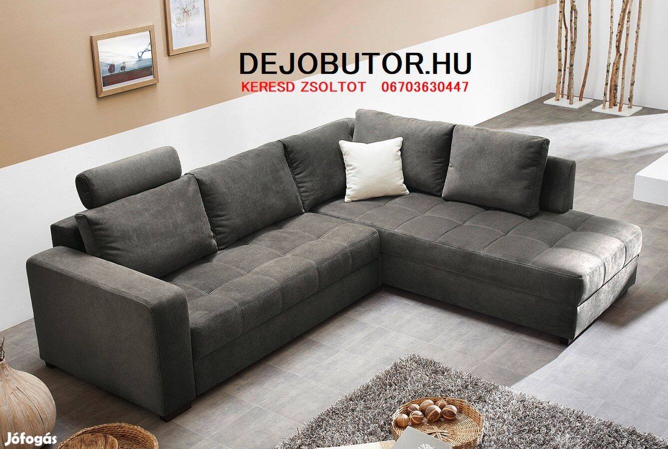 Aura sarok drapp kanapé ülőgarnitúra 270x220 cm ágyazható bútor