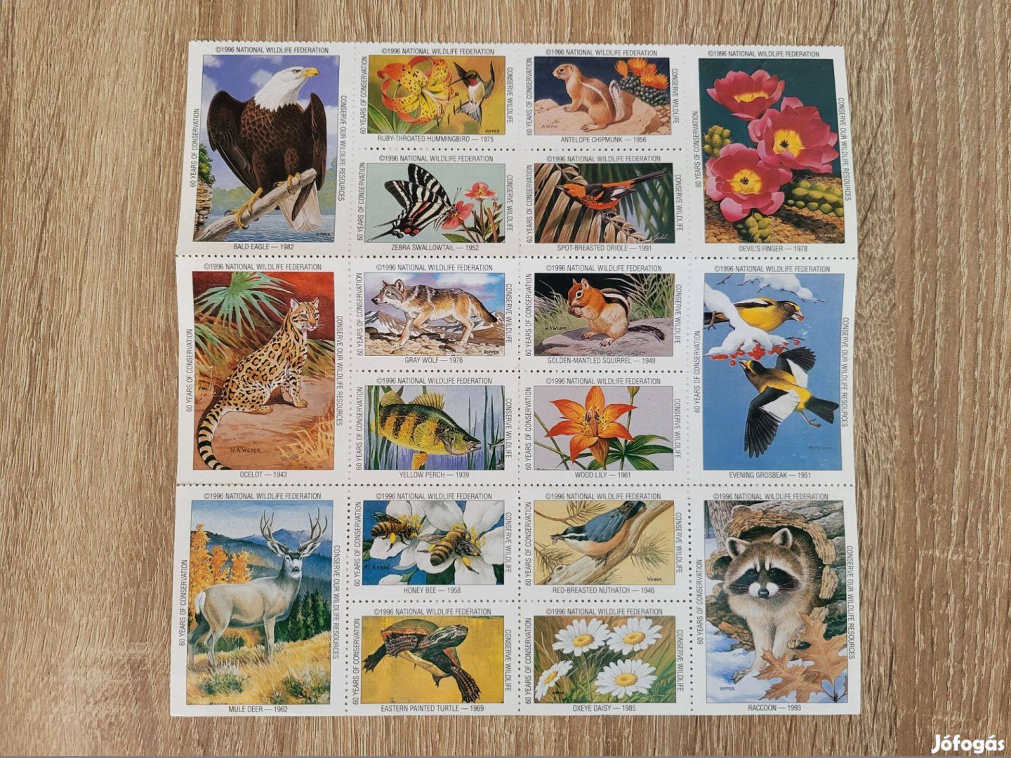 Ausztrál bélyegblokk_National Wildlife Federation Wildlife Stamps