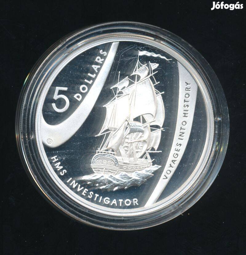 Ausztrália 5 dolláros 2002-es ezüst érme, HMS Investigator