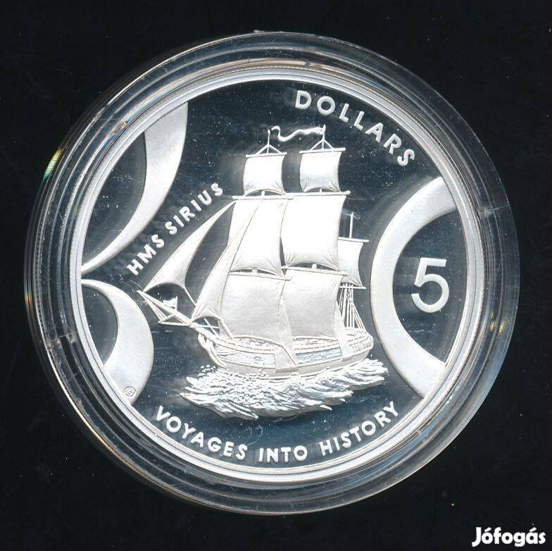 Ausztrália 5 dolláros 2002-es ezüst érme, HMS Sirius