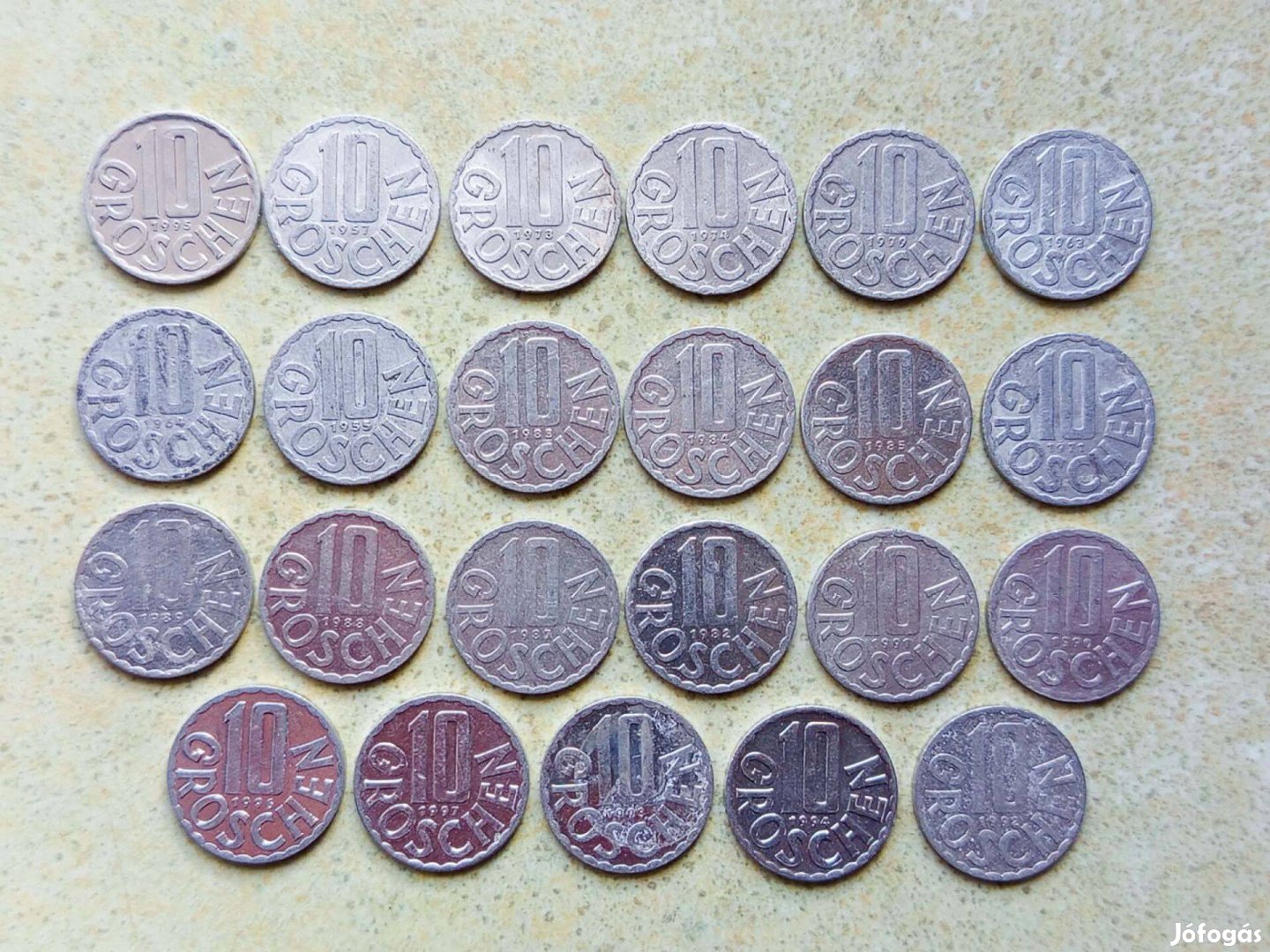 Ausztria 23 db Különböző Érme 10 Groschen 1955-1997
