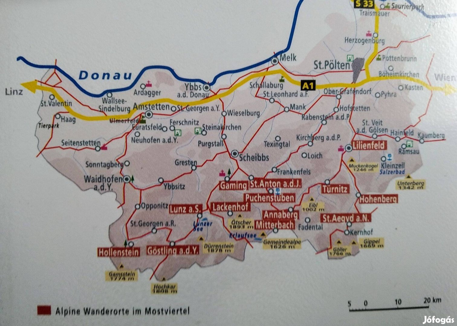 Ausztria Mostviertel Részletes Komplett Alpin túrakalauz