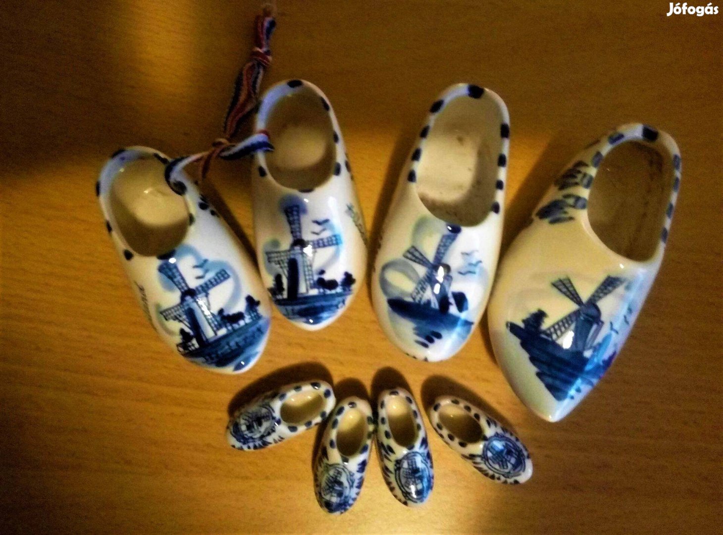 Autentikus Delft holland porcelán papucsok 9 db