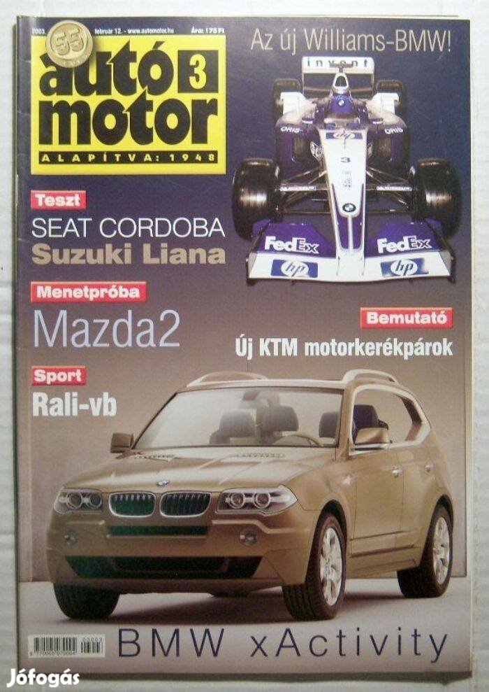 Autó Motor 2003/3 (poszterrel) 2kép+tartalom