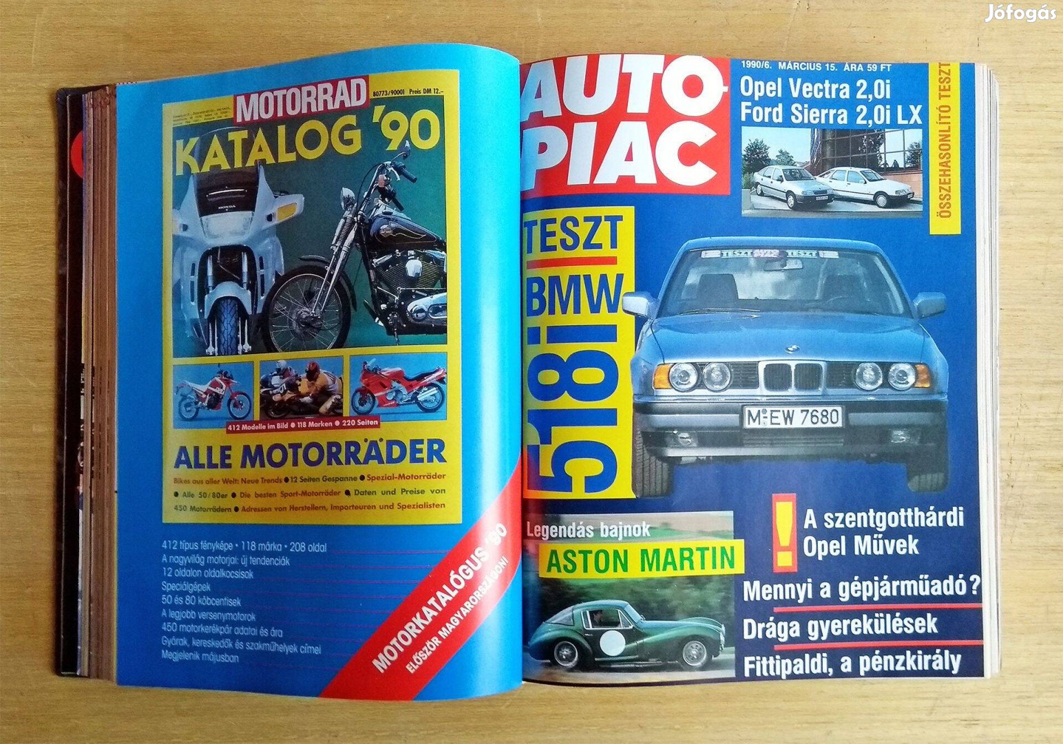 Autó Piac 1990 Autó Magazin 1990 és 1991 év bekötött teljes évfolyamok