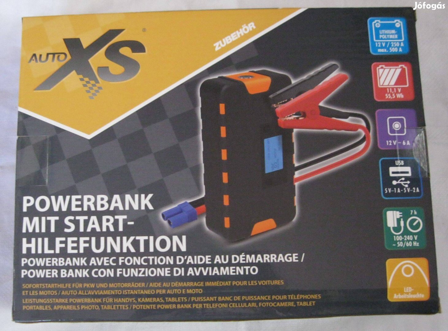 Auto XS kompakt indítás rásegítő powerbank, akkus bikázó autós töltő