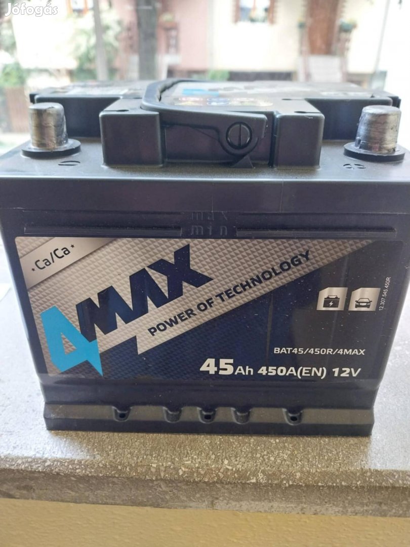Autó akkumulátor 4Max 12V 45Ah/450A