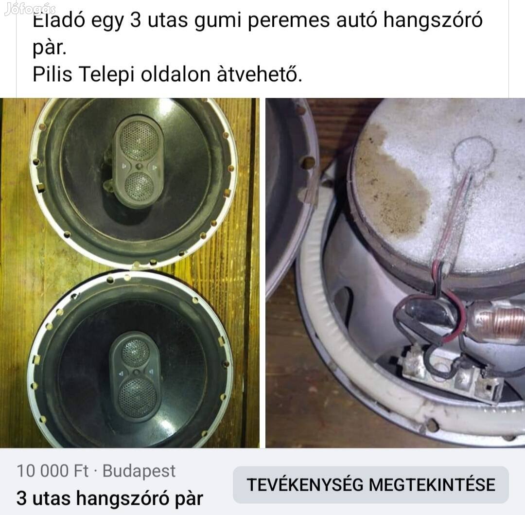 Autó hangszóró par 