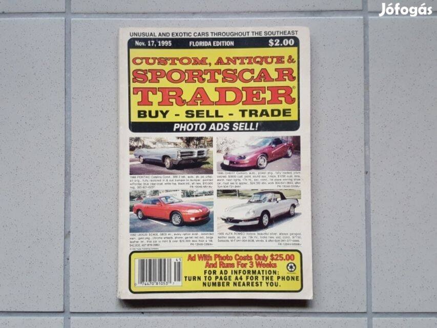 Autó hirdetés 1995 újság vastag könyv sok oldal szép állapotban