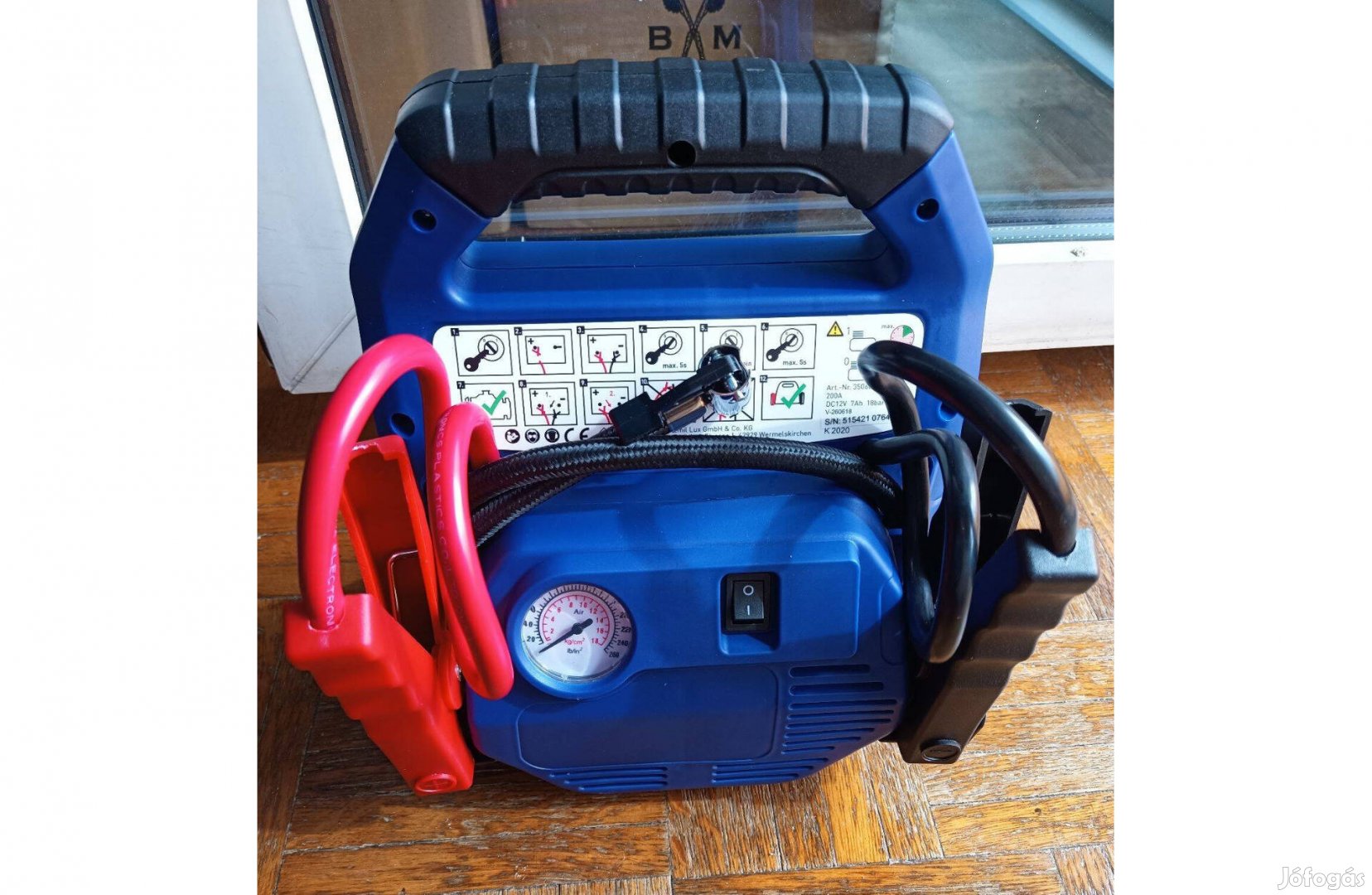 Autó indítássegítő, kompresszor, power bank 3 az 1-ben