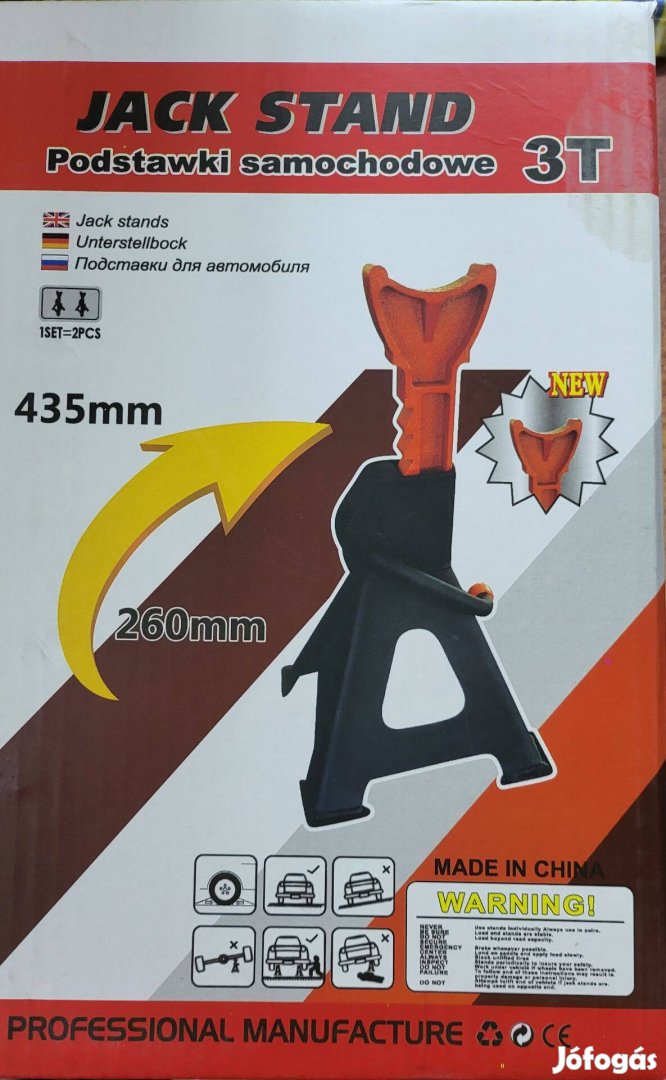 Autó motor bak tartóbak szerelőbak alátámasztóbak párban 3 tonna