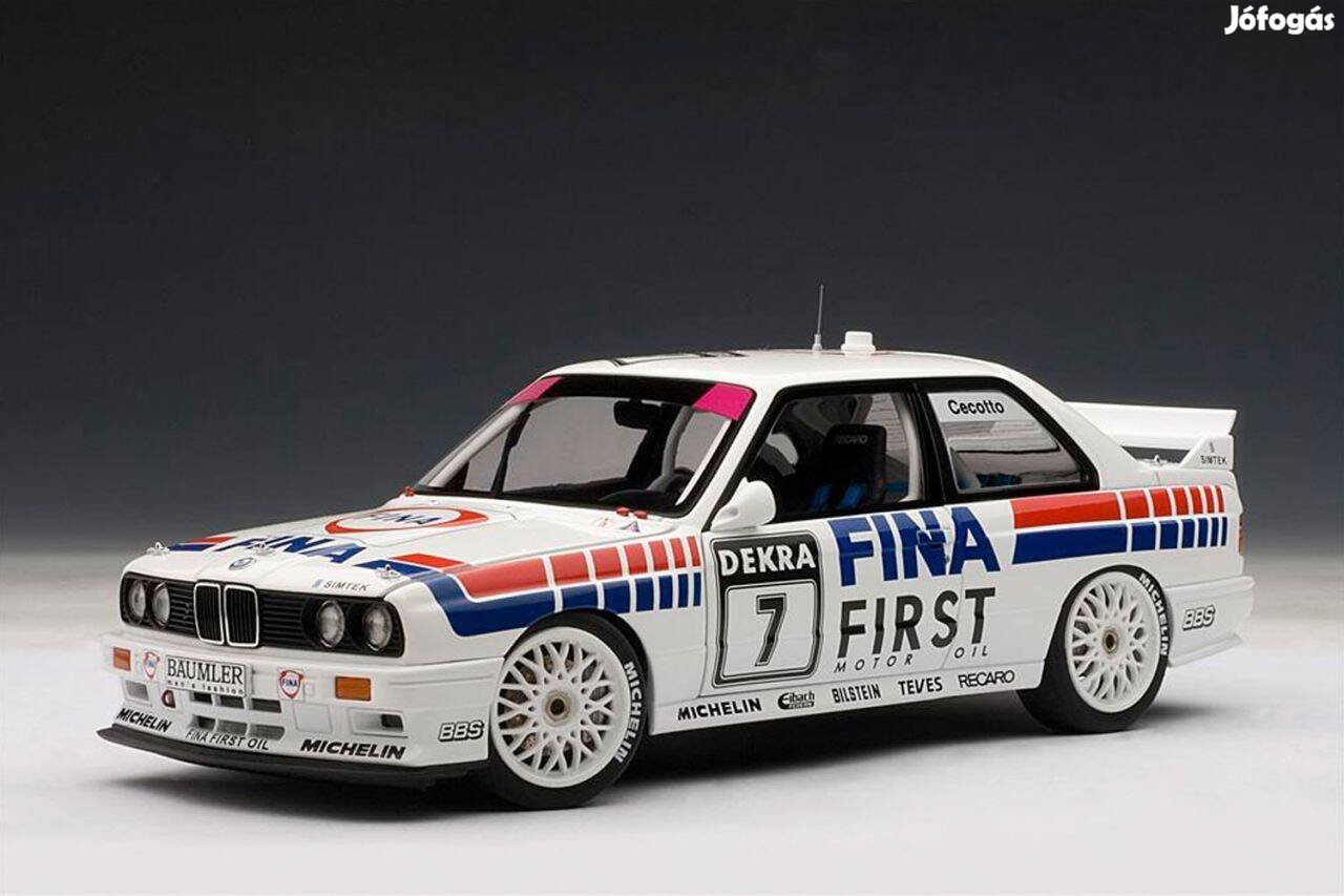 Autoart BMW M3 (E30), No.7, Fina, DTM 1992, 1:18 eladó