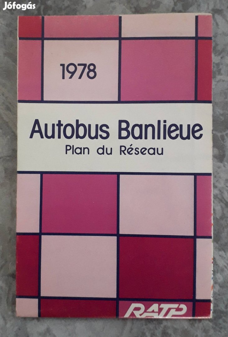 Autobus Banlieue-Autóbusz térkép, Párizs 1978.