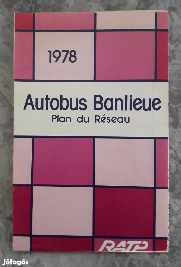 Autobus Banlieue-Autóbusz térkép, Párizs 1978.