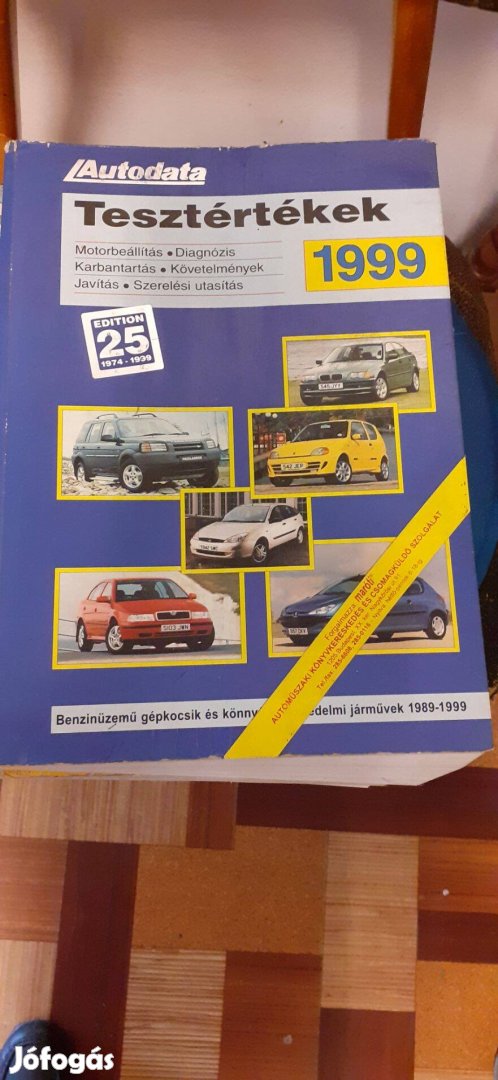Autodata tesztértékek könyv