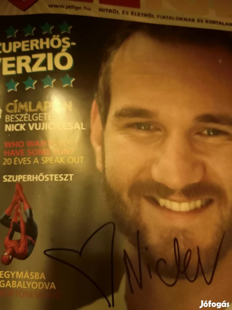 Autogram Nick Vujicic Vujicsics szuperhős signature aláírás 